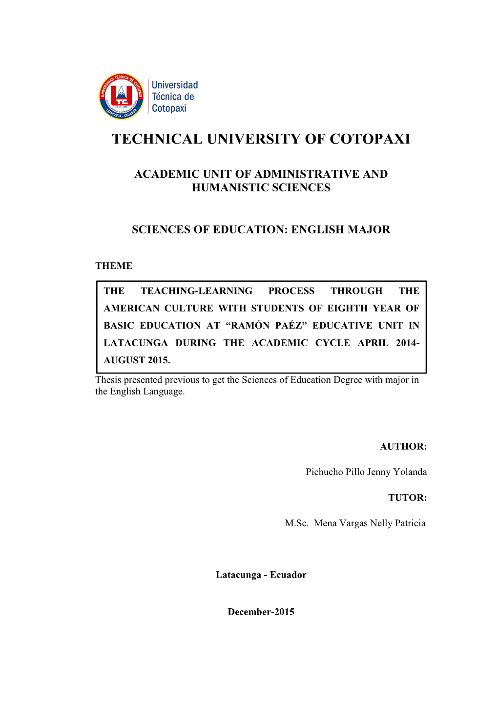 Technical University of Cotopaxi