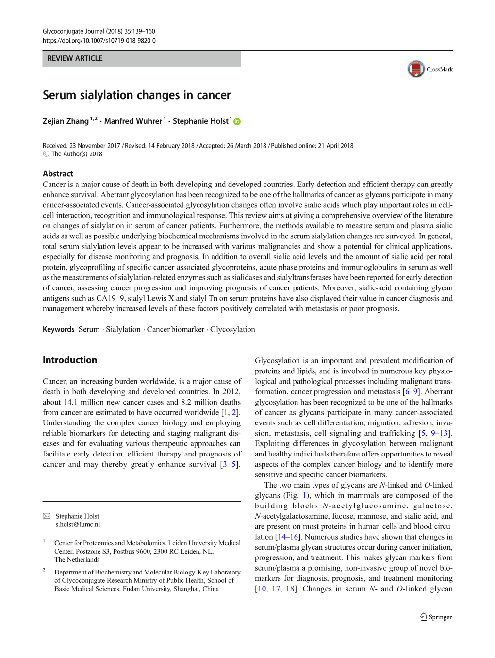 Serum Sialylation Changes in Cancer