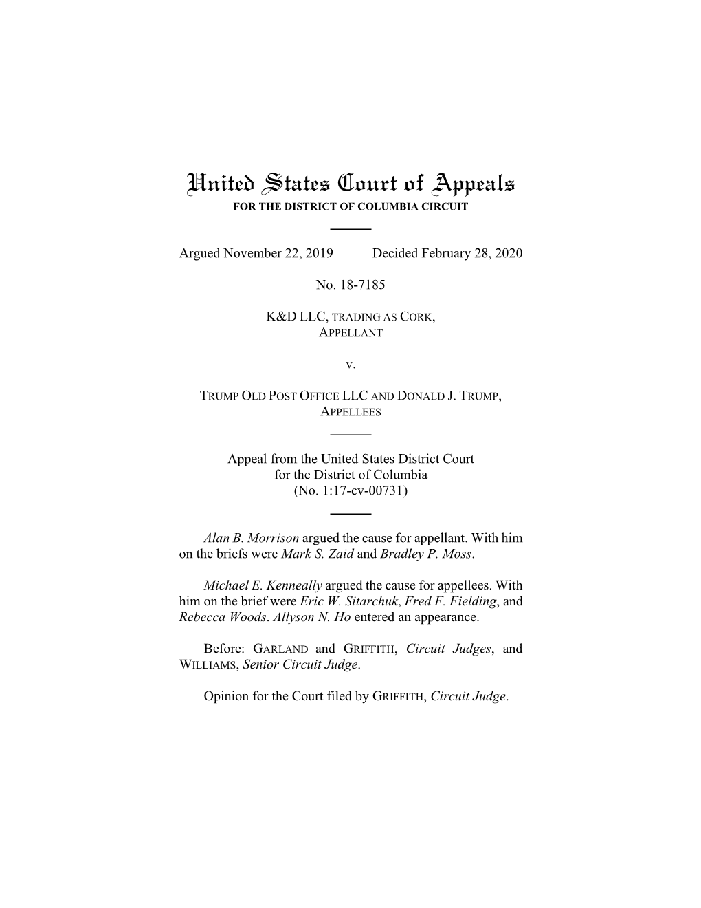 United States Court of Appeals for the DISTRICT of COLUMBIA CIRCUIT