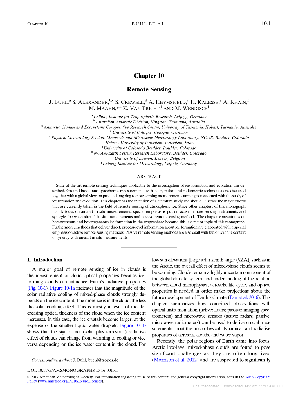 Downloaded 09/23/21 11:13 AM UTC 10.2 METEOROLOGICAL MONOGRAPHS VOLUME 58