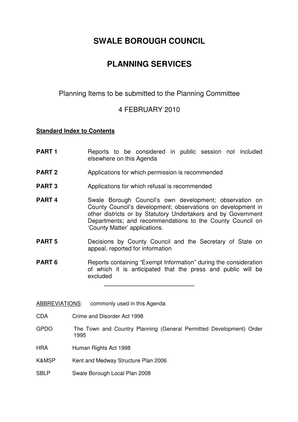 Swale Borough Council Planning Services