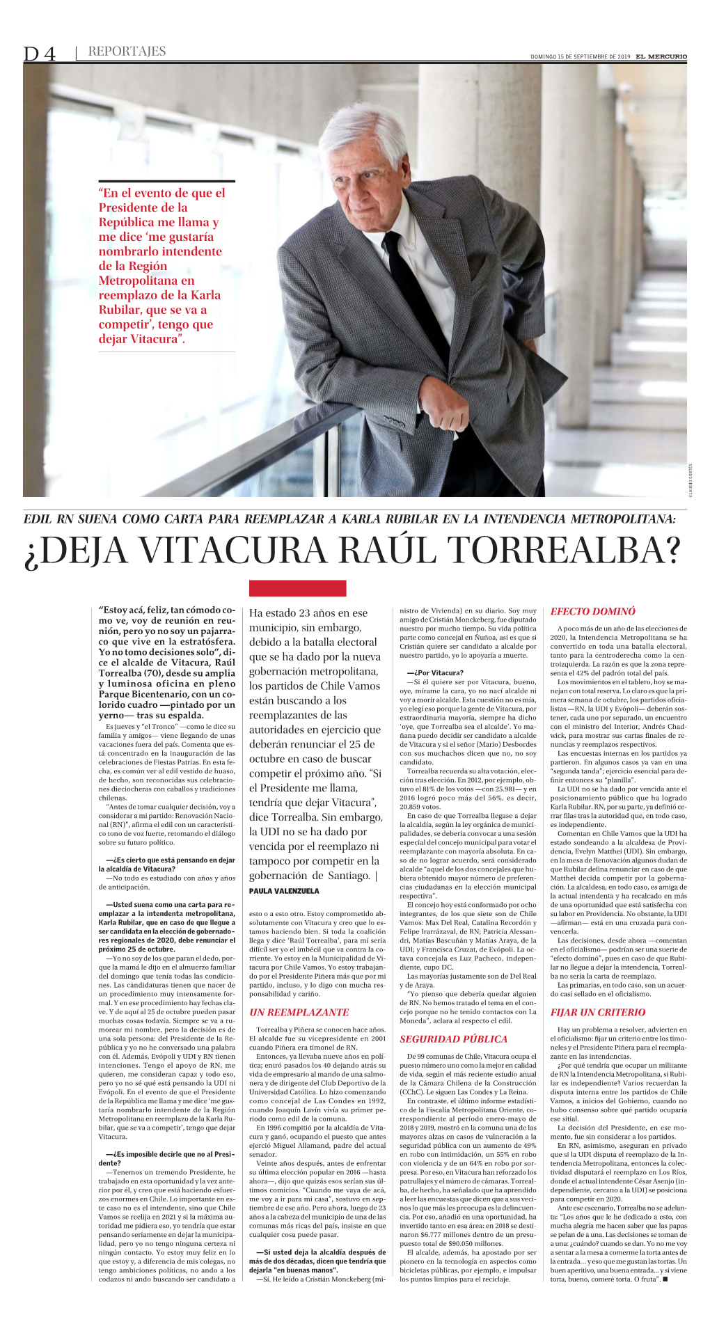 ¿Deja Vitacura Raúl Torrealba?