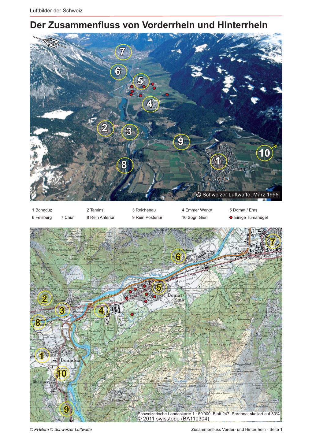 Der Zusammenfluss Von Vorderrhein Und Hinterrhein 1 2 3 4 5 6 7 8 9 10