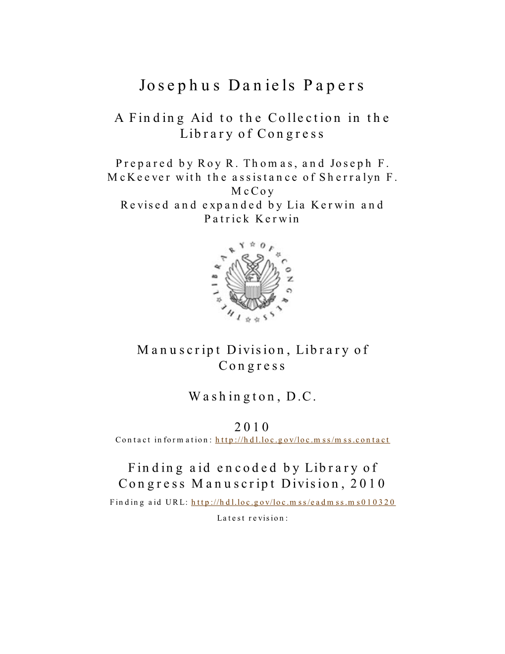 Josephus Daniels Papers