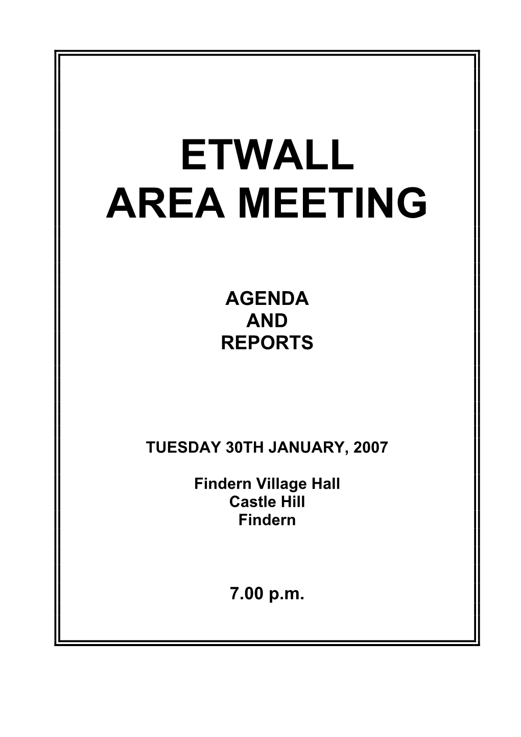 Etwall Area Meeting