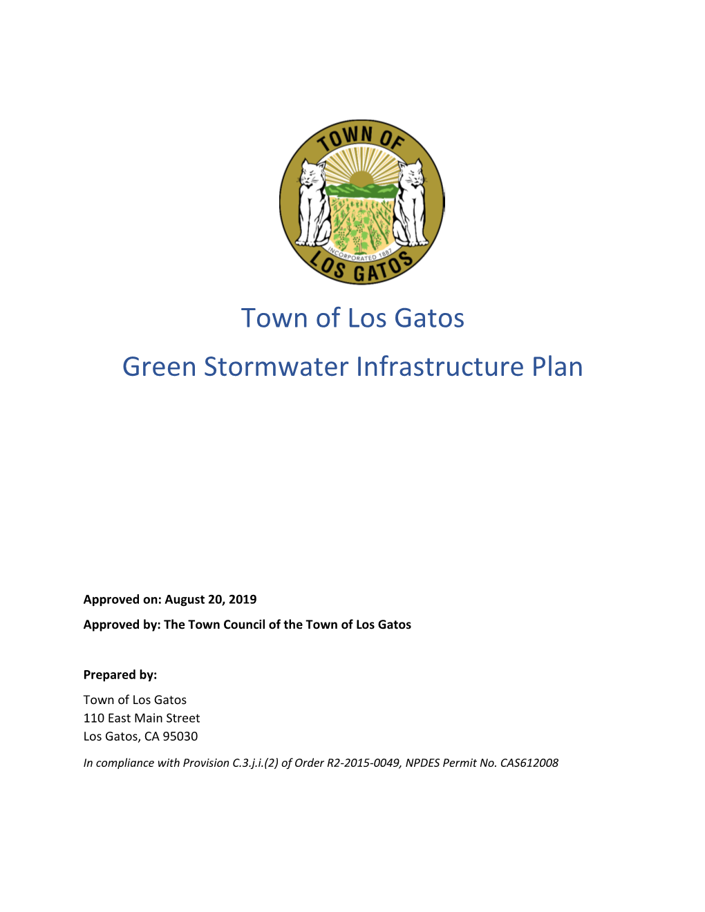 Town of Los Gatos Green Stormwater Infrastructure Plan