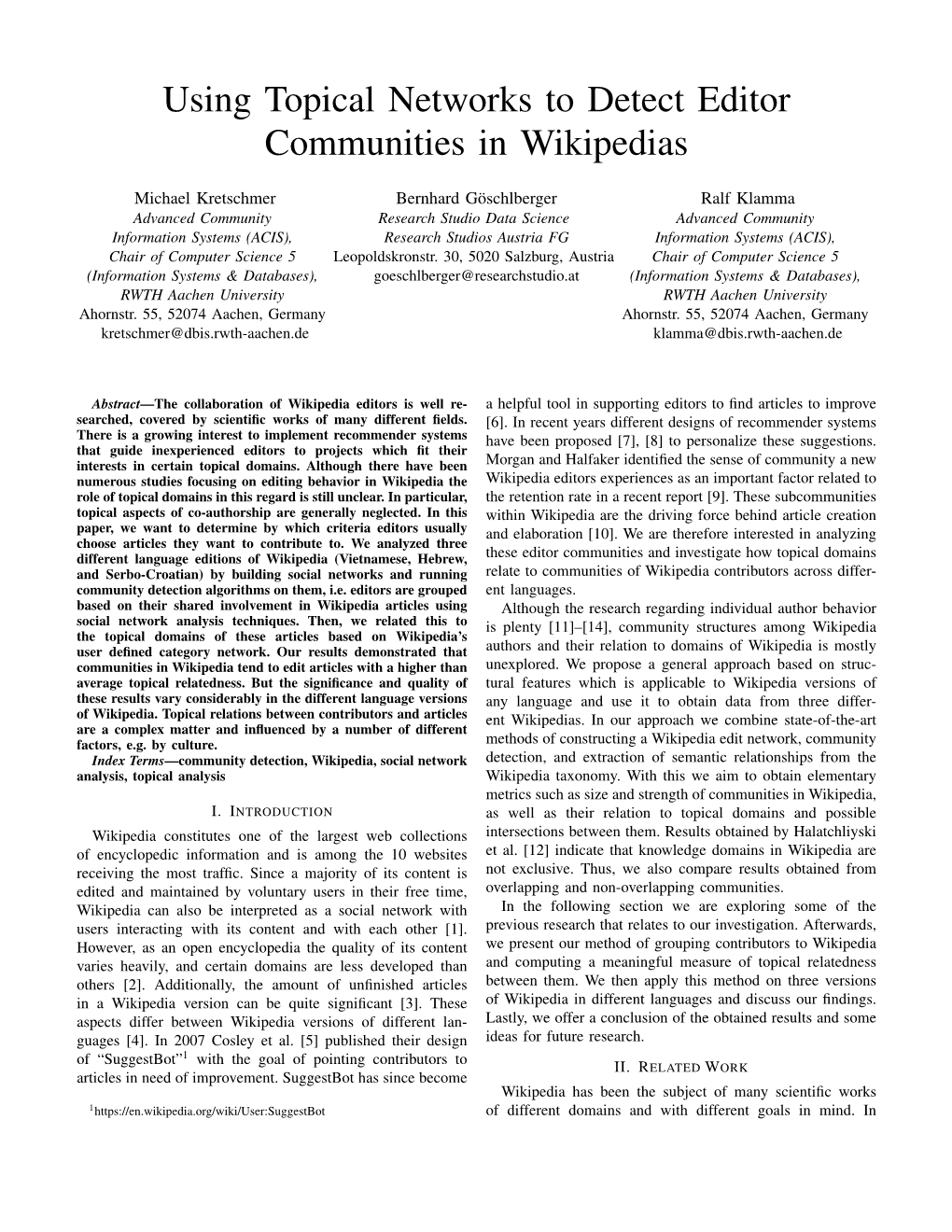 Using Topical Networks to Detect Editor Communities in Wikipedias