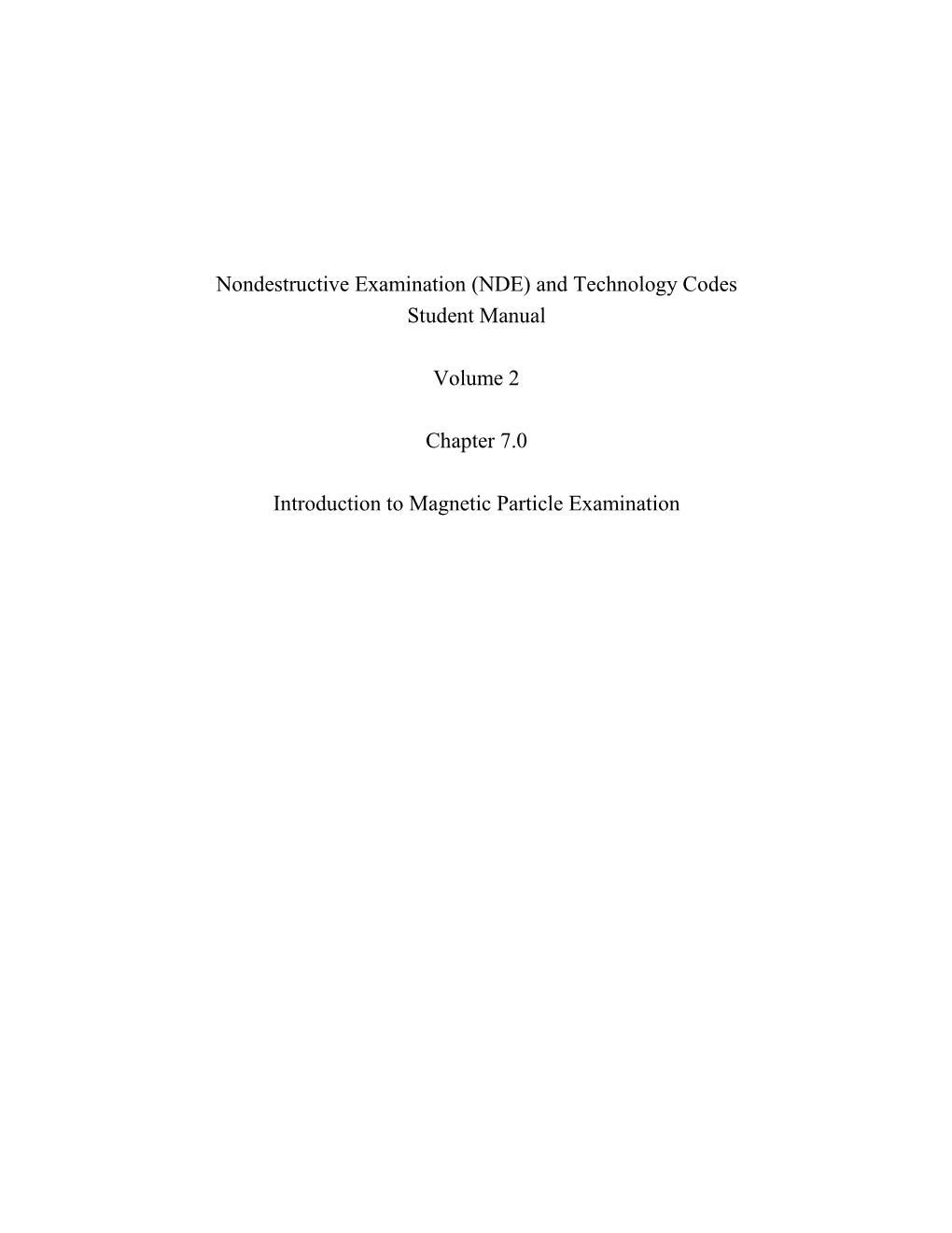 Introduction to Magnetic Particle Examination