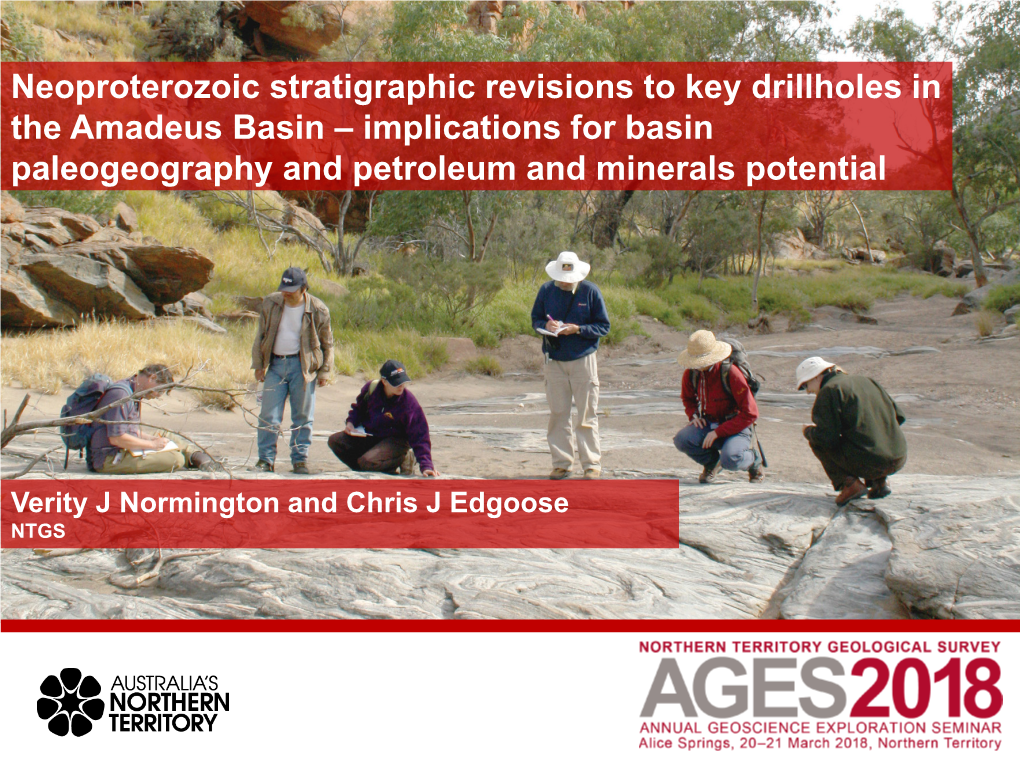 AGES2018 Presentation. Neoproterozoic Stratigraphic