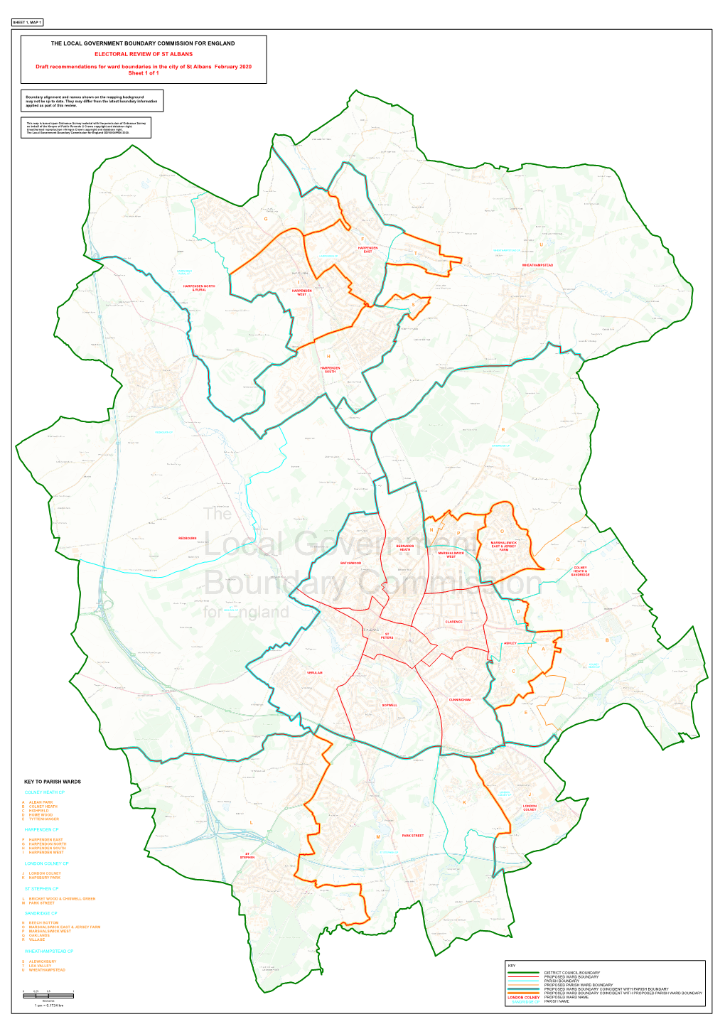 THE LOCAL GOVERNMENT BOUNDARY COMMISSION for ENGLAND ELECTORAL REVIEW of ST ALBANS Draft Recommendations for Ward Boundaries In