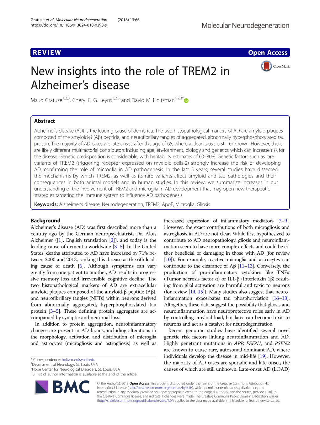 New Insights Into the Role of TREM2 in Alzheimer's Disease