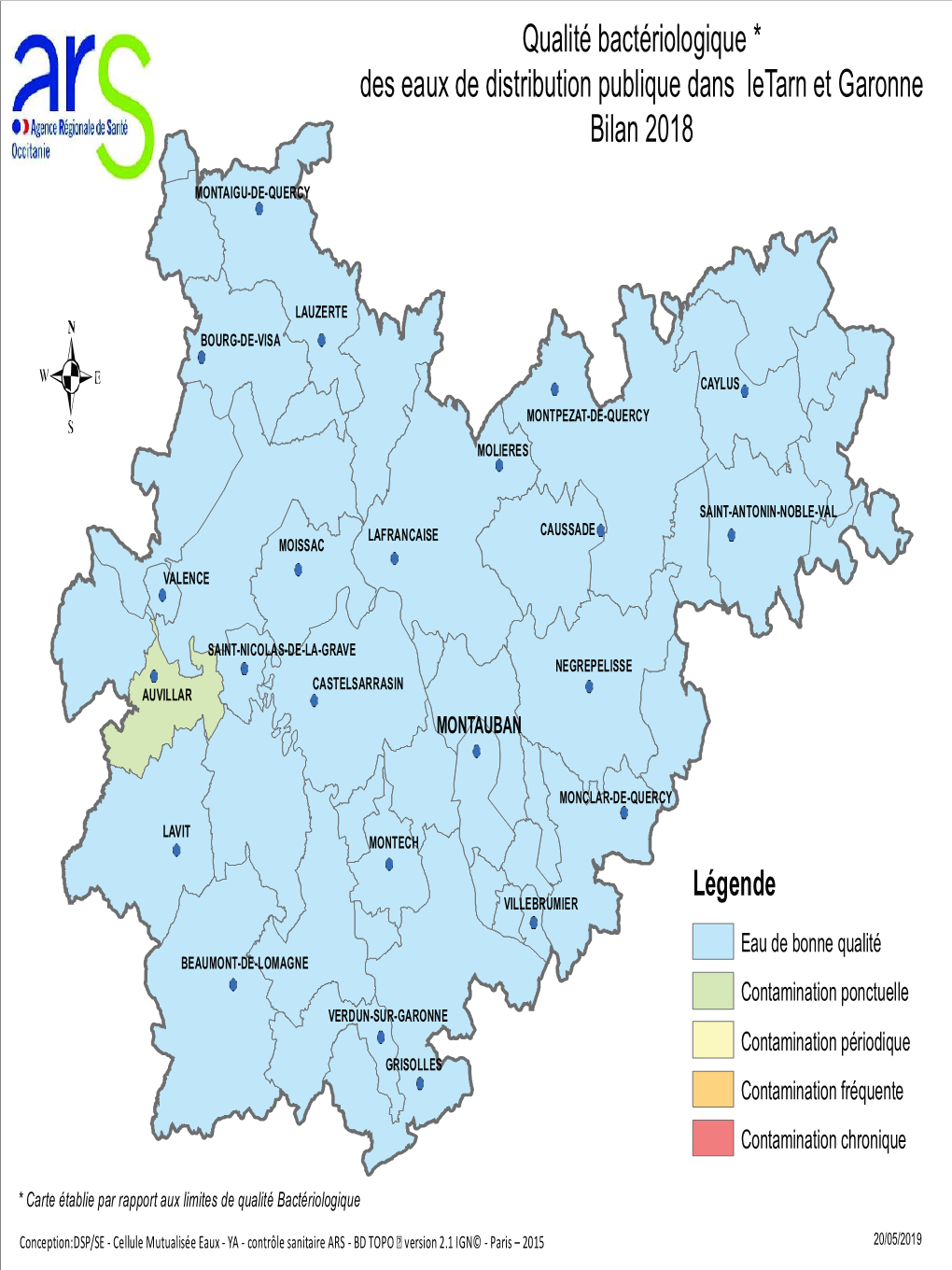 Qualité Bactériologique * Des Eaux De Distribution Publique Dans Letarn Et Garonne Bilan 2018