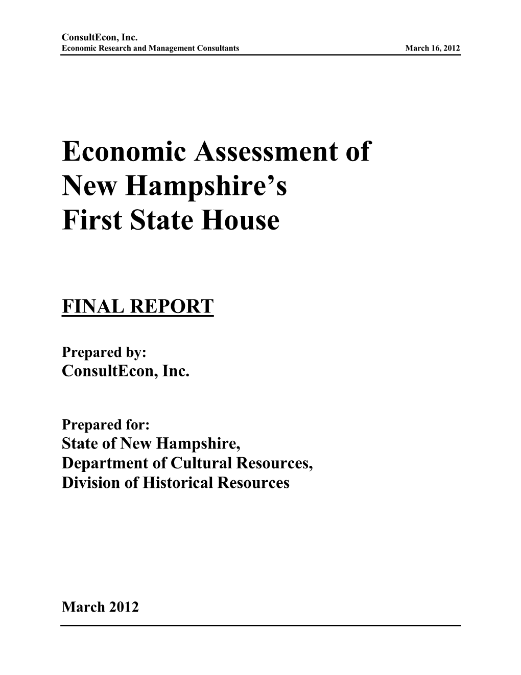 To See the Economic Assessment
