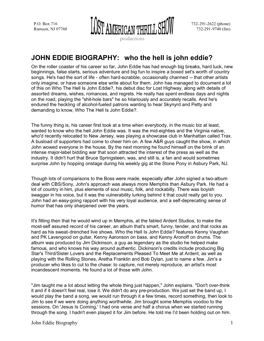 Who the Hell Is John Eddie?