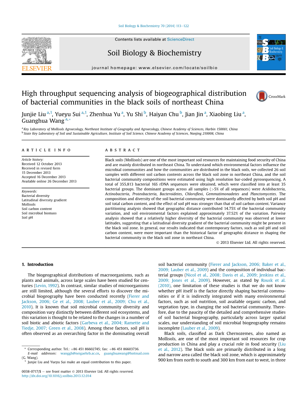 Soil Biology & Biochemistry