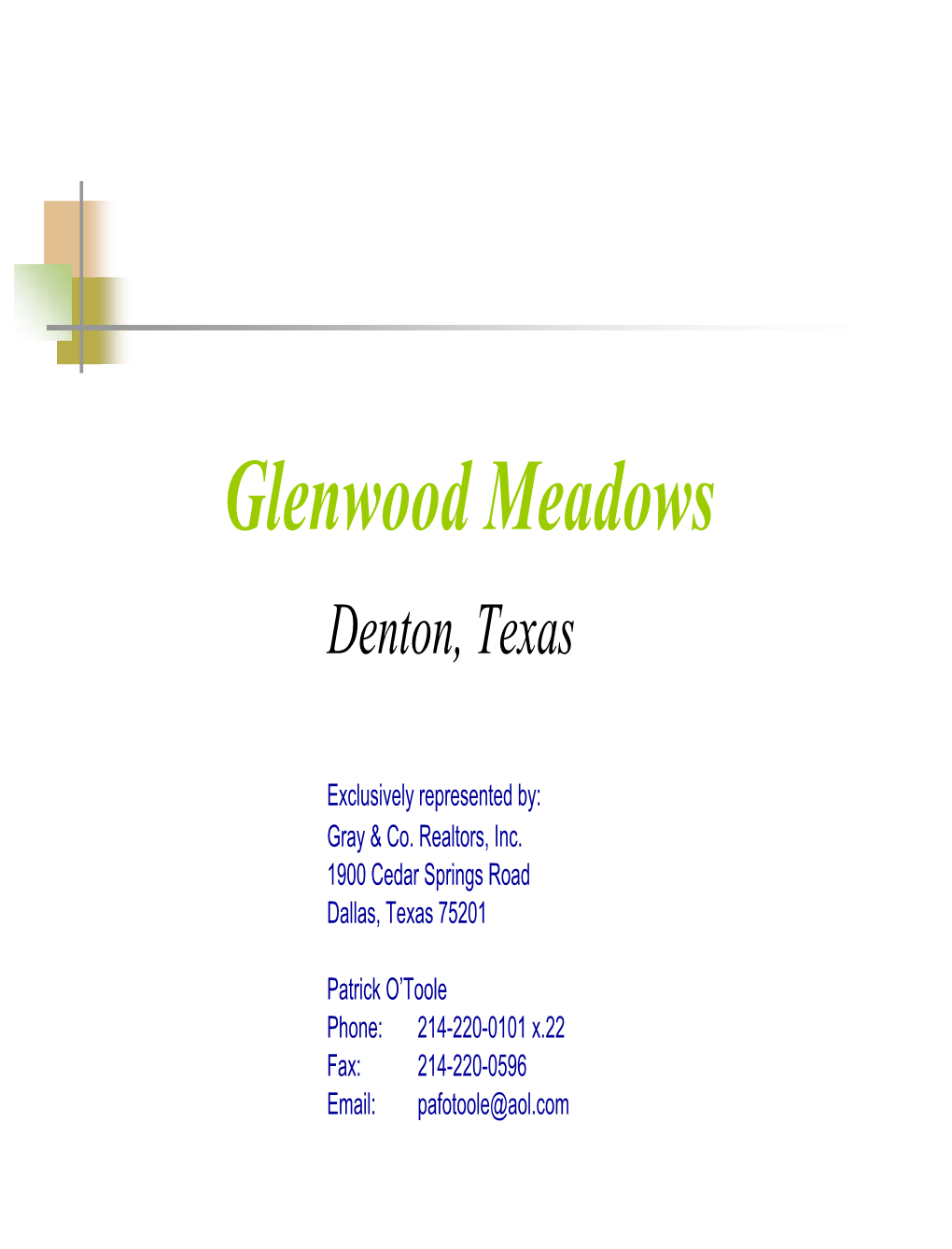 Glenwood Meadows Denton, Texas