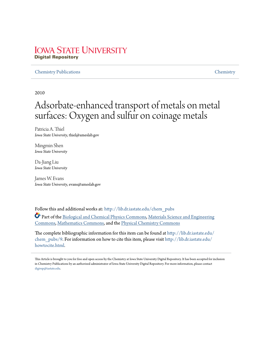 Adsorbate-Enhanced Transport of Metals on Metal Surfaces: Oxygen and Sulfur on Coinage Metals Patricia A