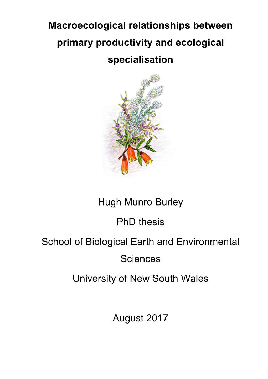 Macroecological Relationships Between Primary Productivity and Ecological Specialisation