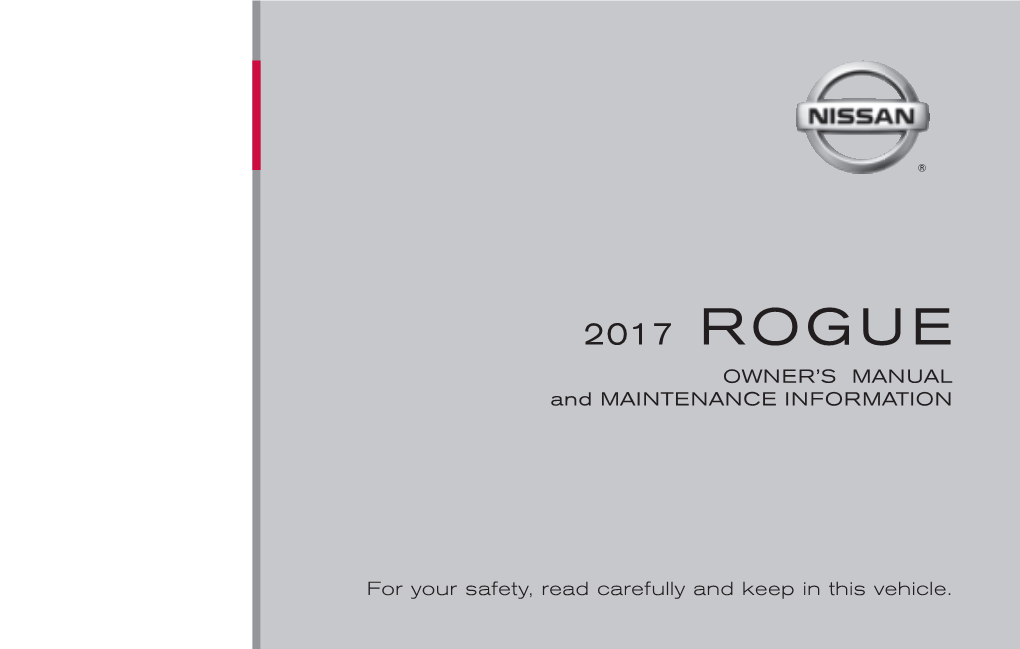 2017 Nissan Rogue | Owner's Manual and Maintenance Information | Nissan