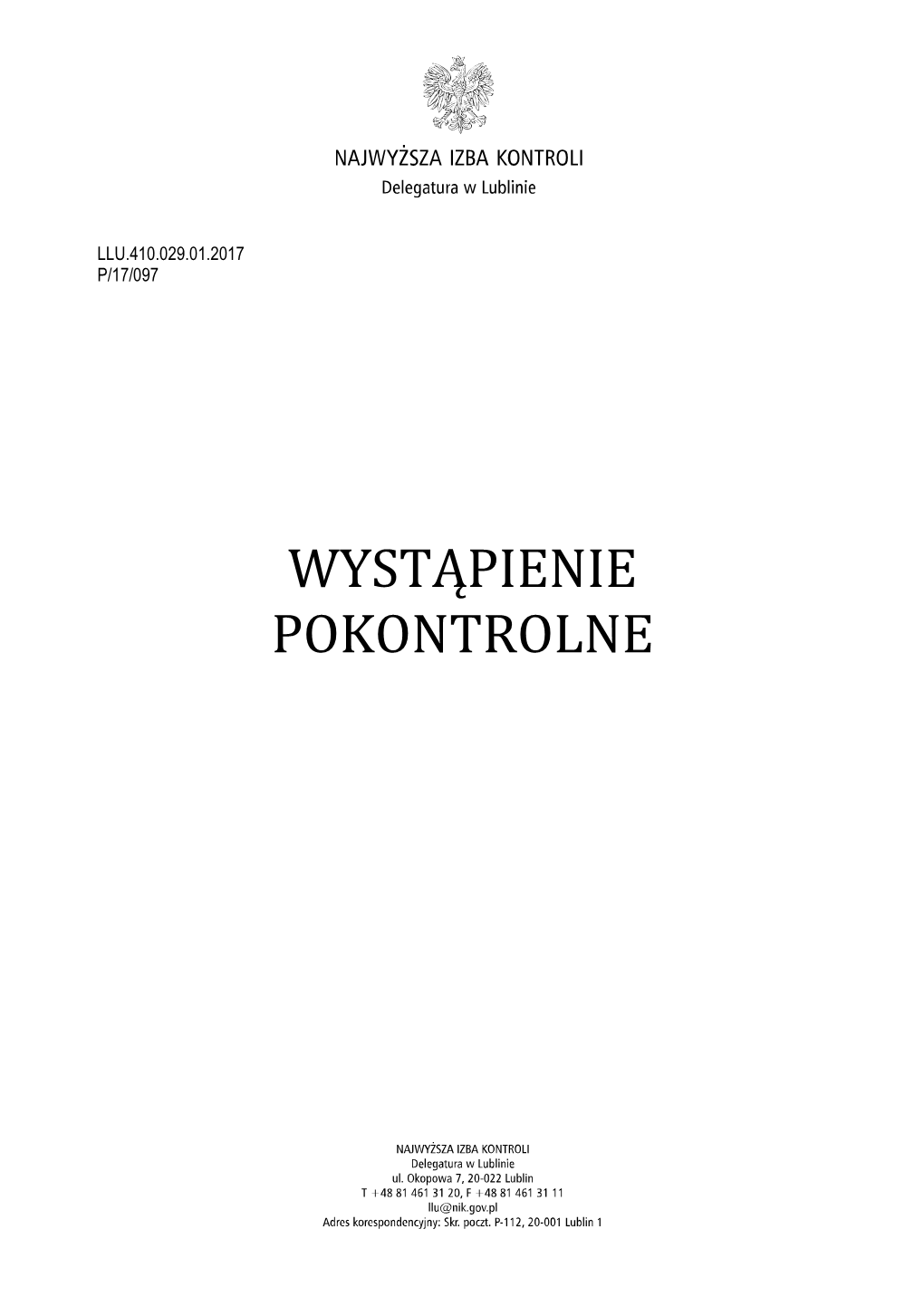 Wystąpienie Pokontrolne