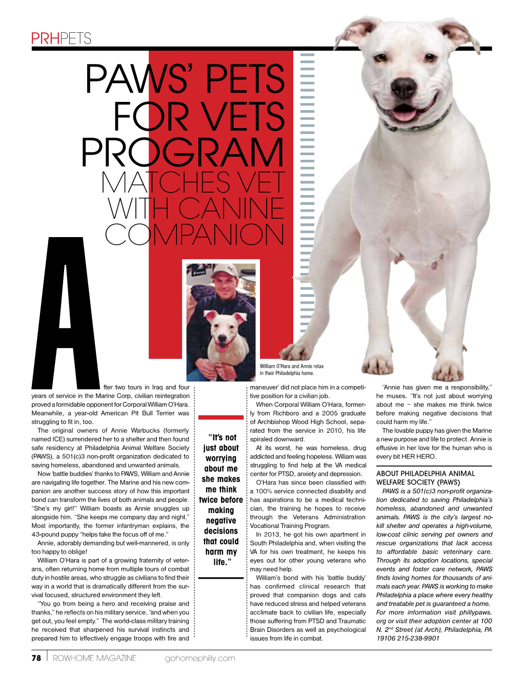 PAWS' Pets for Vets Program