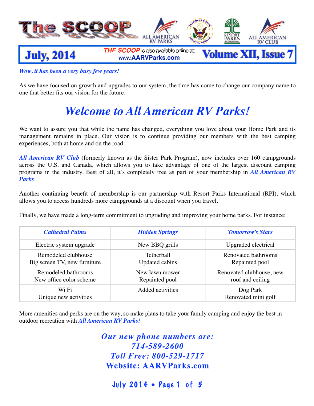 Welcome to All American RV Parks!