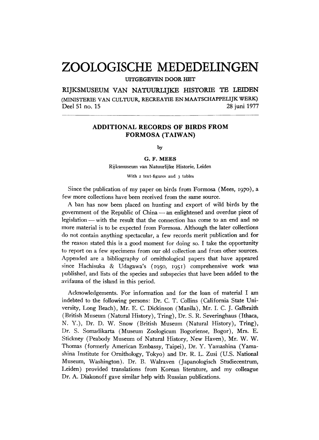 Zoologische Mededelingen