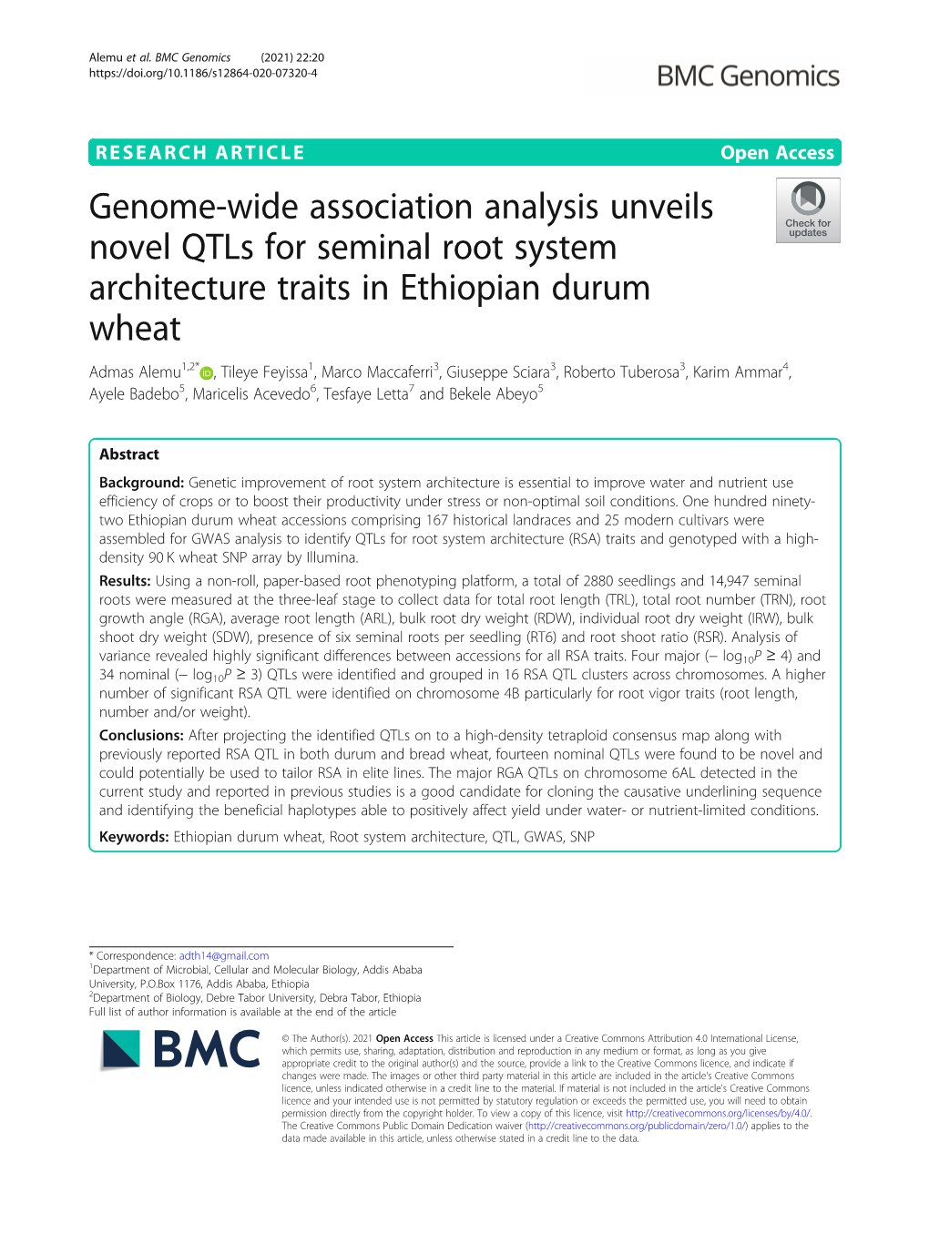 Genome-Wide Association Analysis Unveils Novel Qtls for Seminal Root