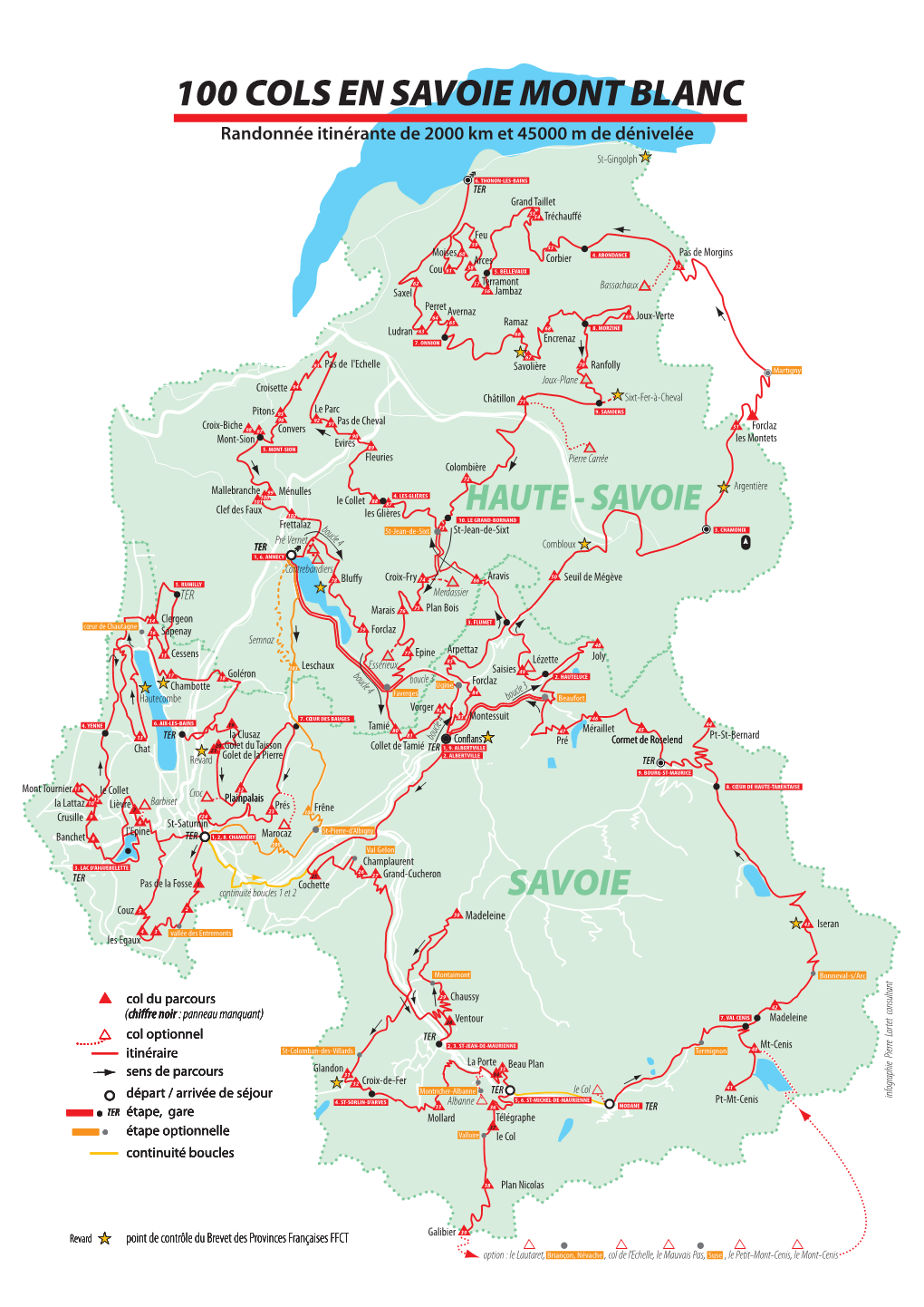 100 COLS EN SAVOIE MONT BLANC Randonnée Itinérante De 2000 Km Et 45000 M De Dénivelée St-Gingolph