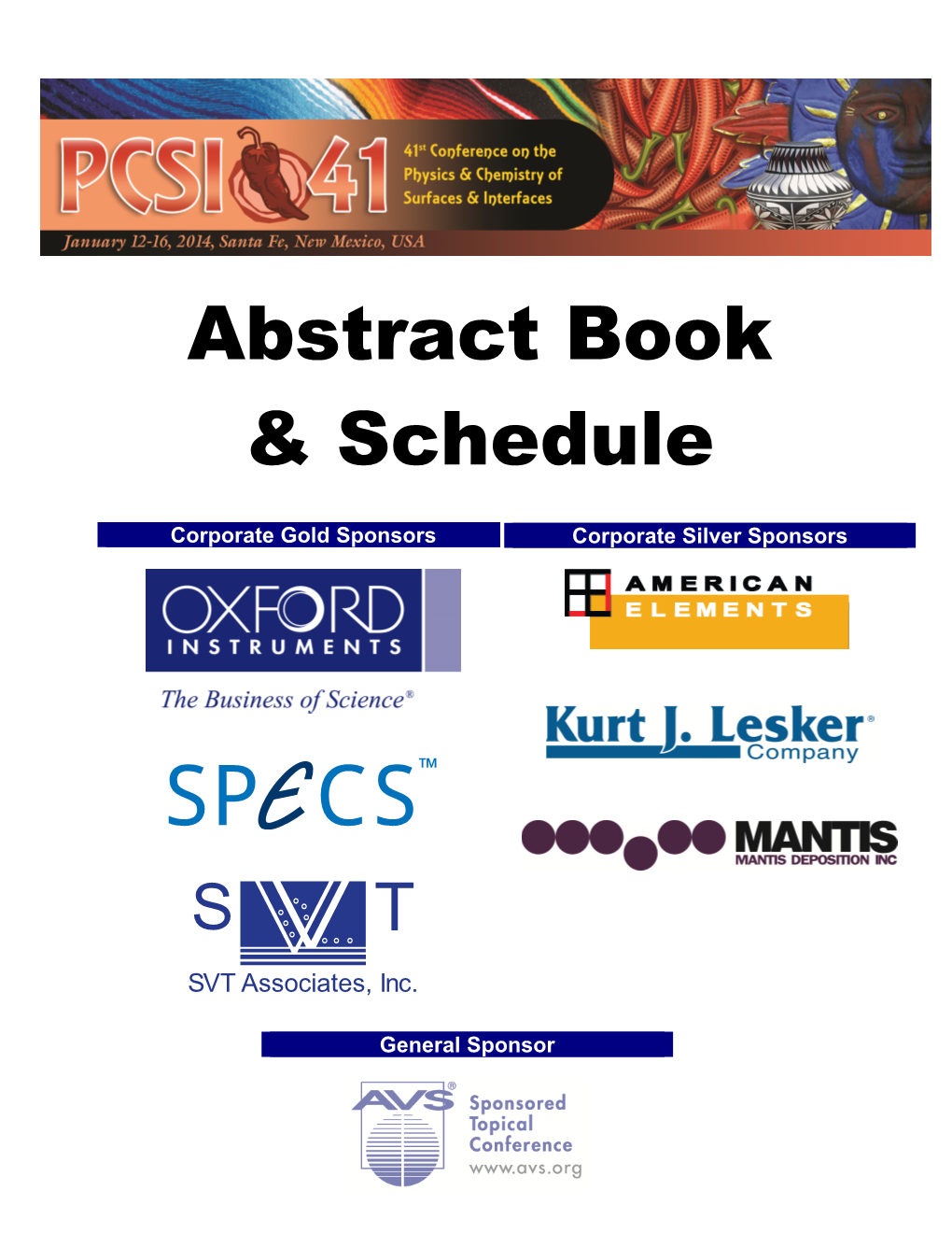 Abstract Book & Schedule