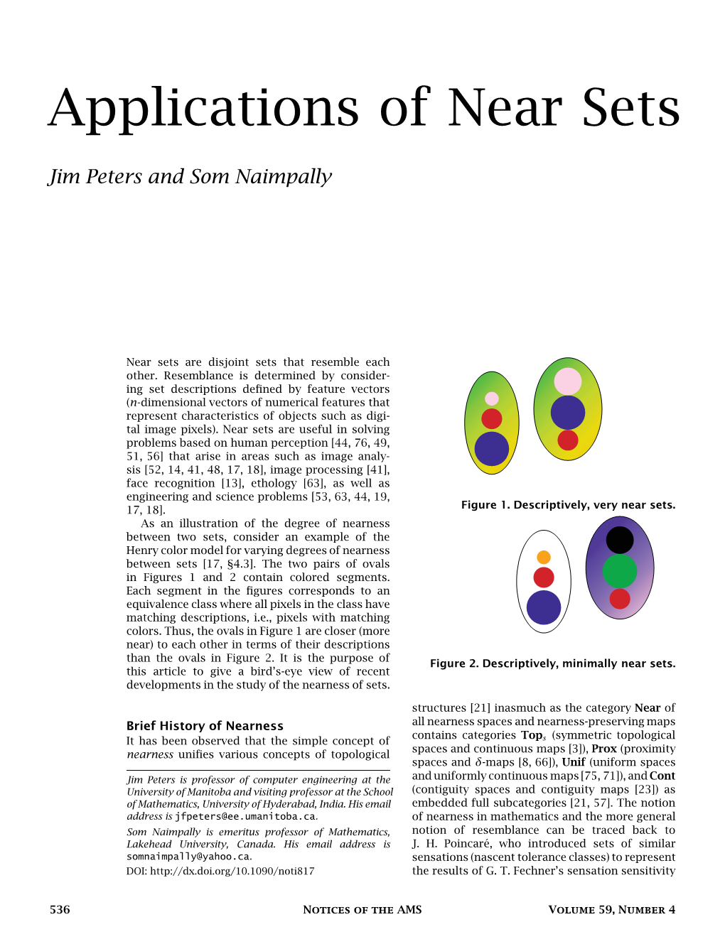 Applications of Near Sets