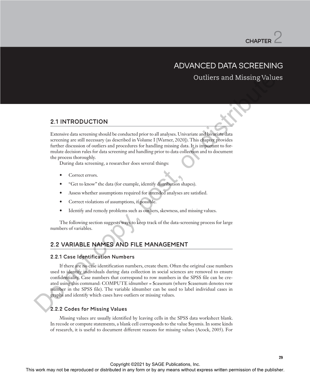 Chapter 2. Advanced Data Screening