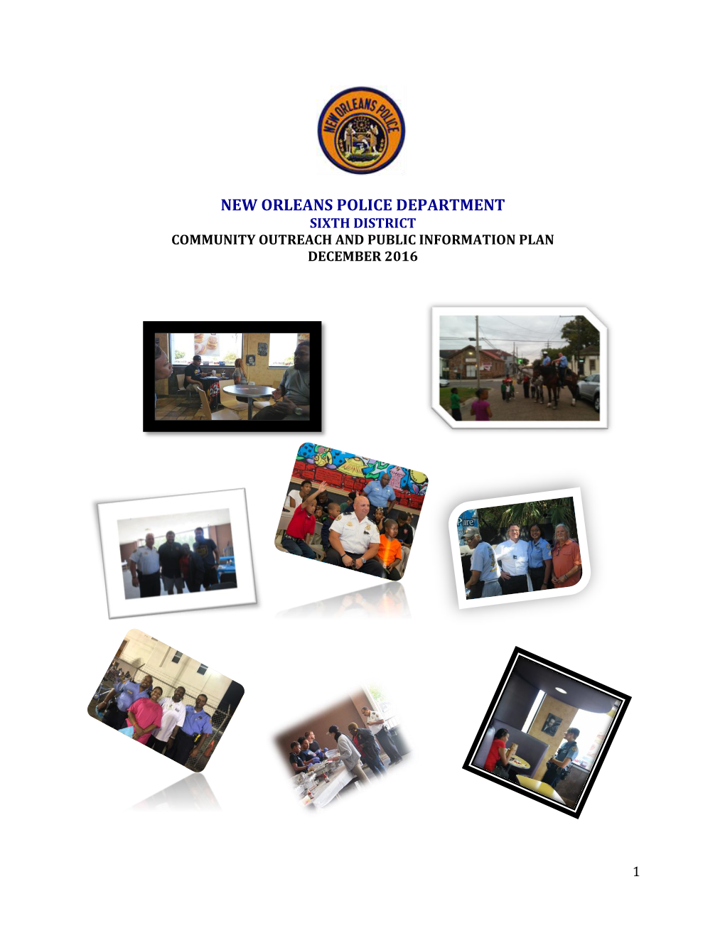 Sixth District Community Outreach and Public Information Plan December 2016