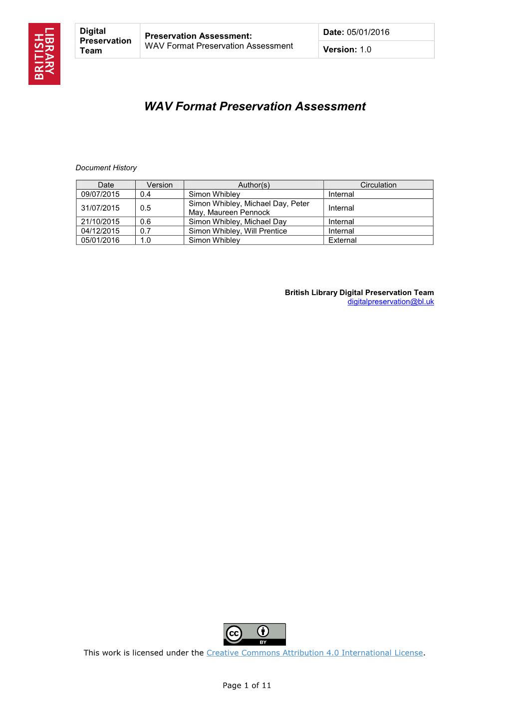 XXX Format Assessment