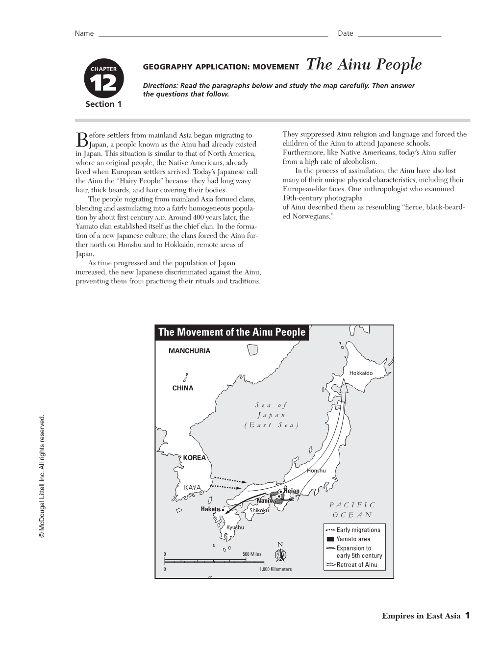 The Movement of the Ainu People