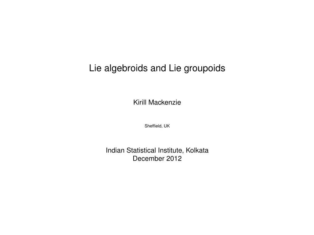 Lie Algebroids and Lie Groupoids