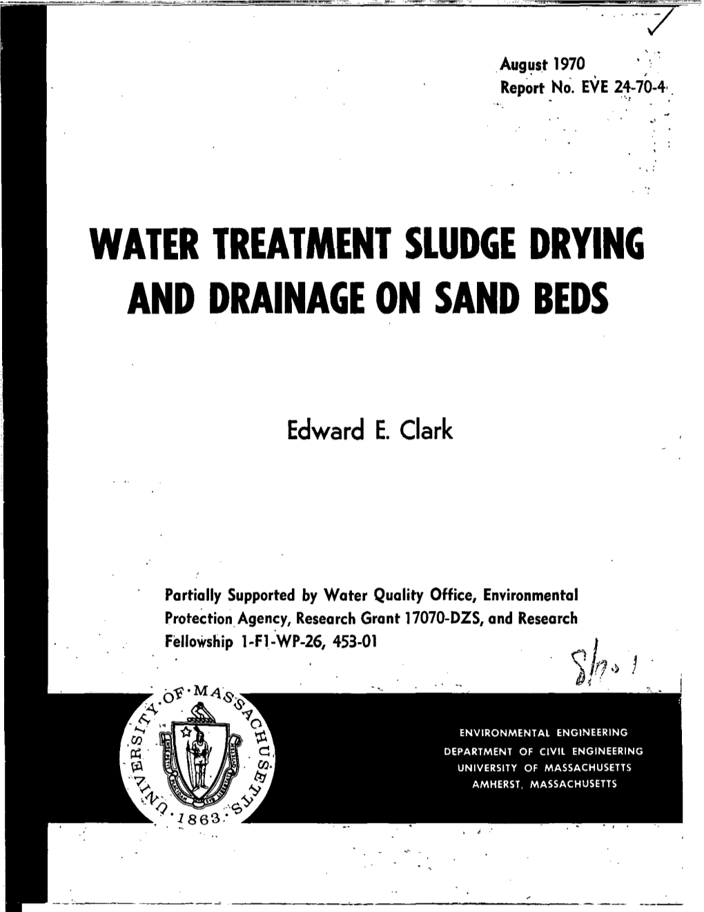 Water Treatment Sludge Drying and Drainage on Sand Beds