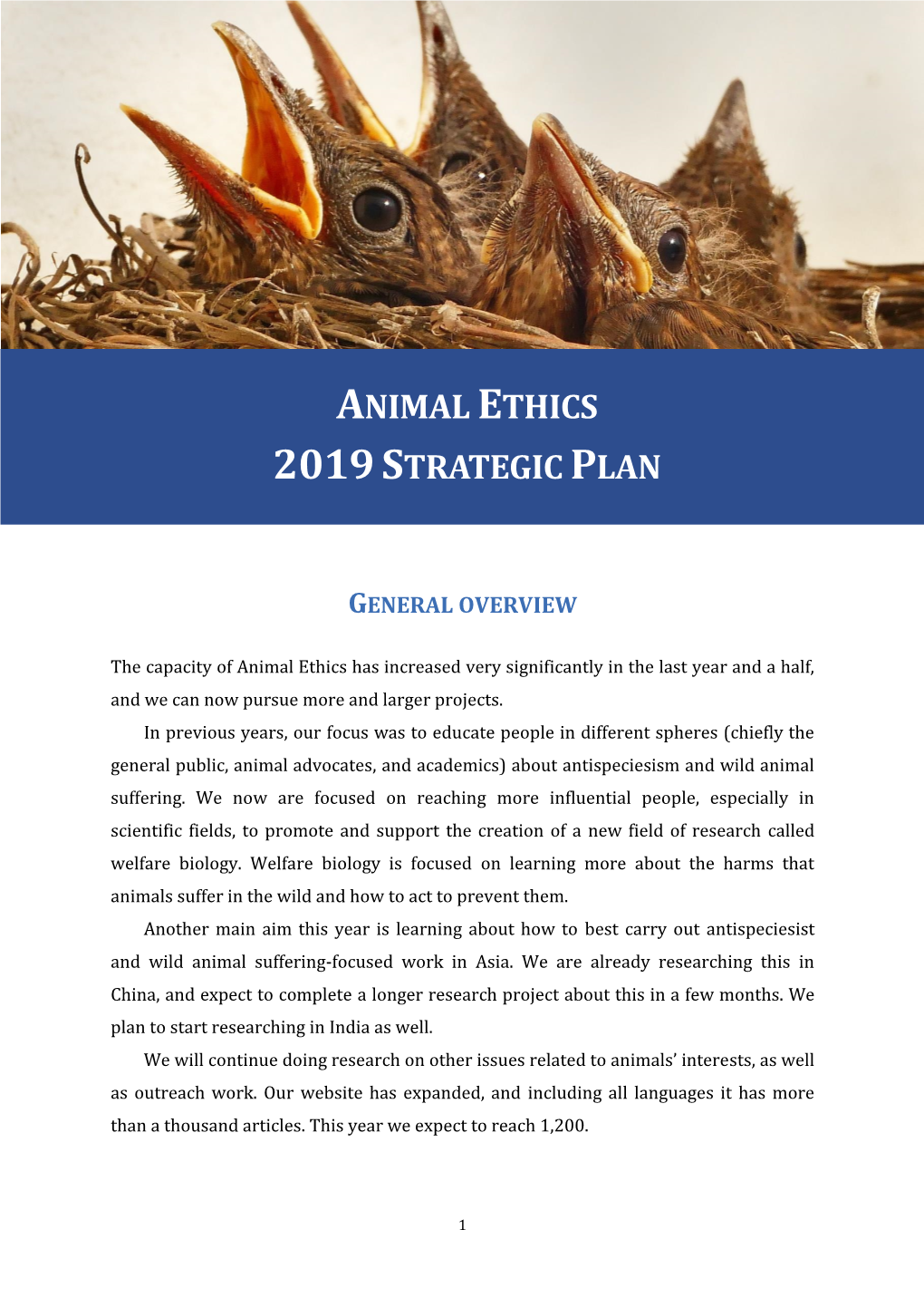 Animal Ethics 2019Strategic Plan