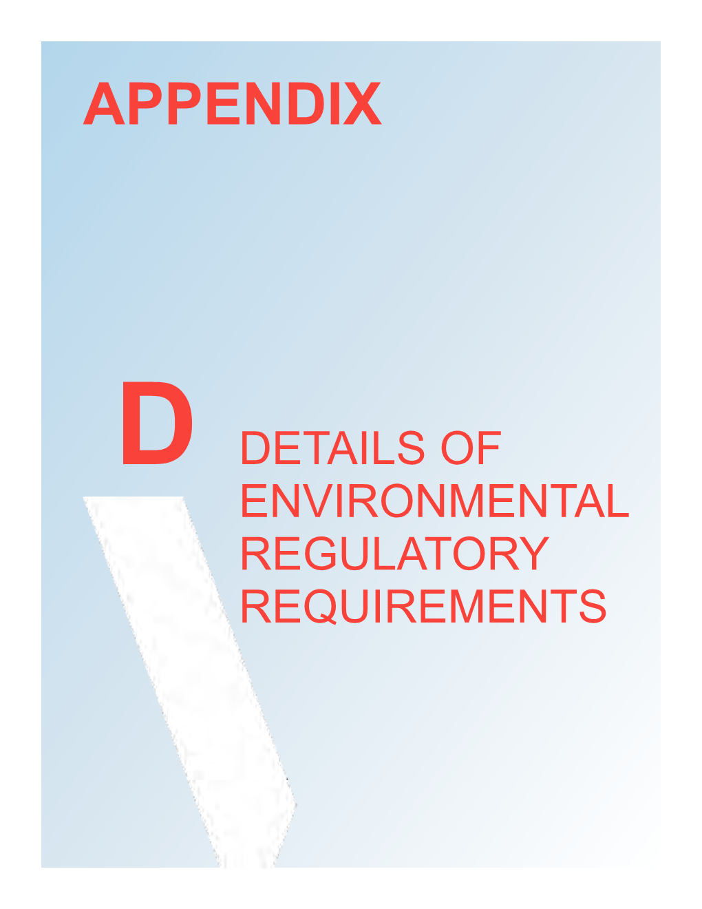 Appendix D, E, F, & G