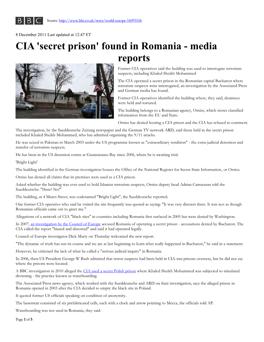 CIA 'Secret Prison'