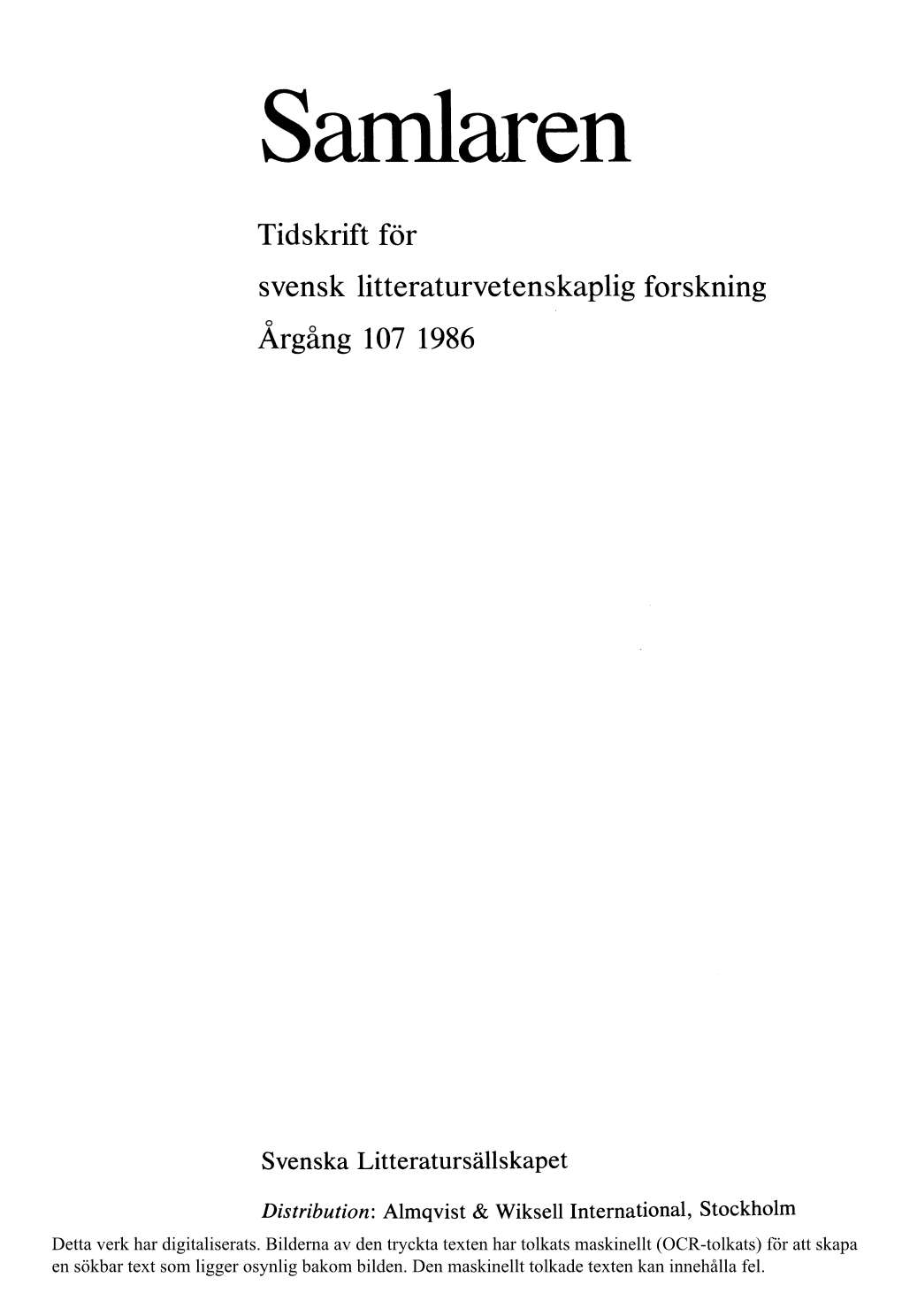 Svensk Litteraturhistorisk Bibliografi 1984