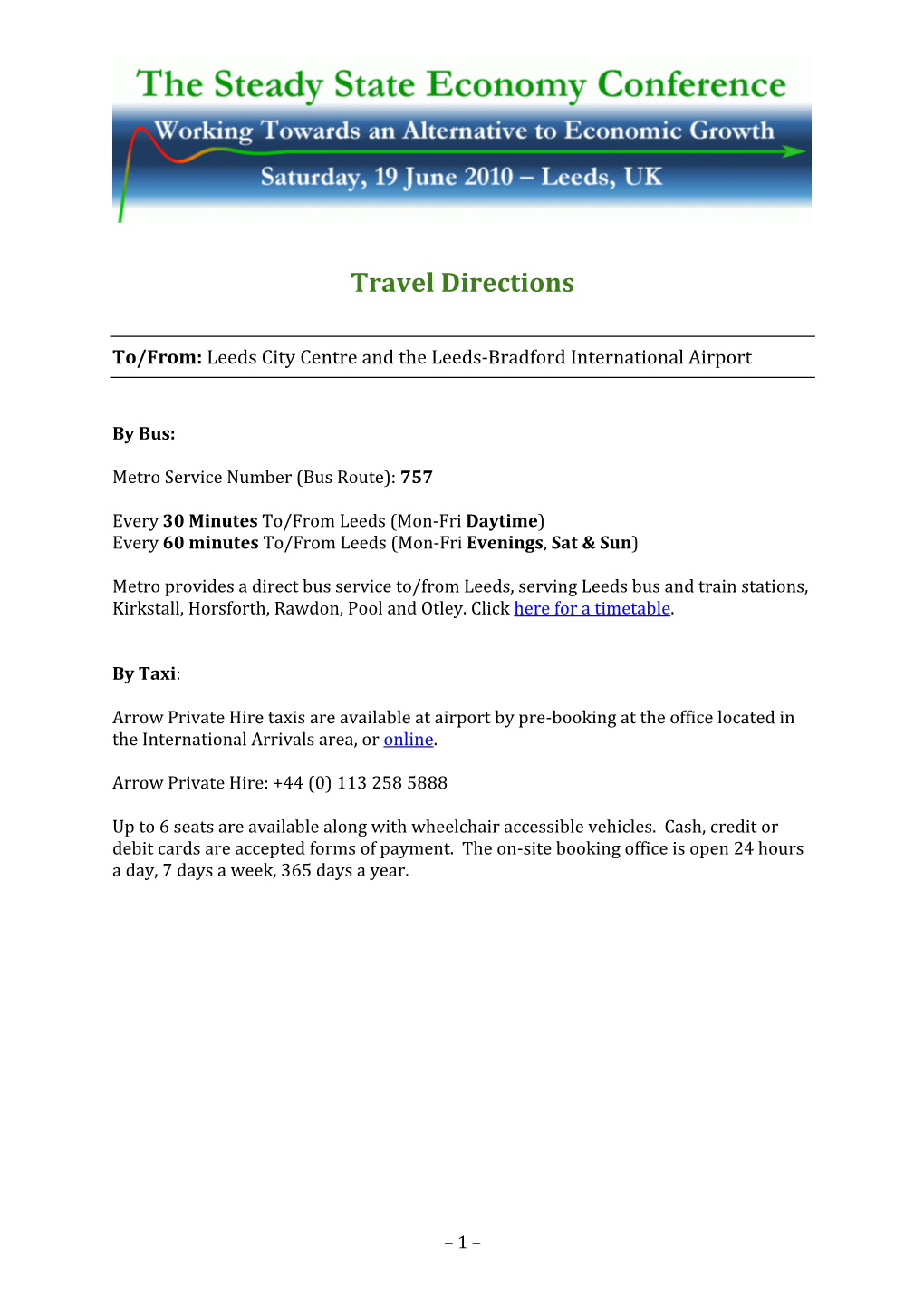 Travel Directions