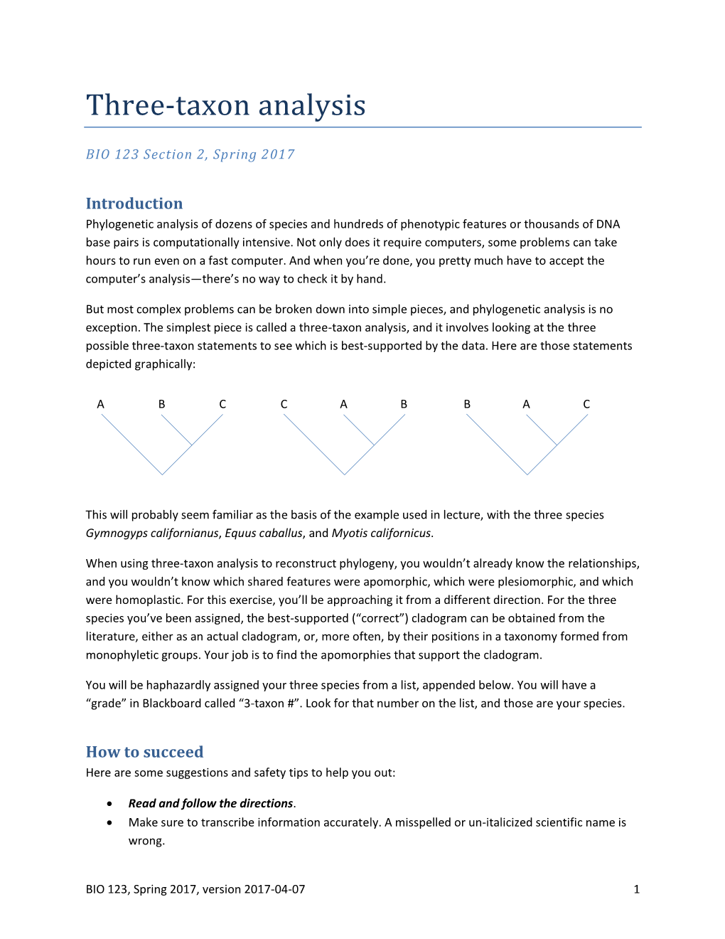 Three-Taxon Analysis