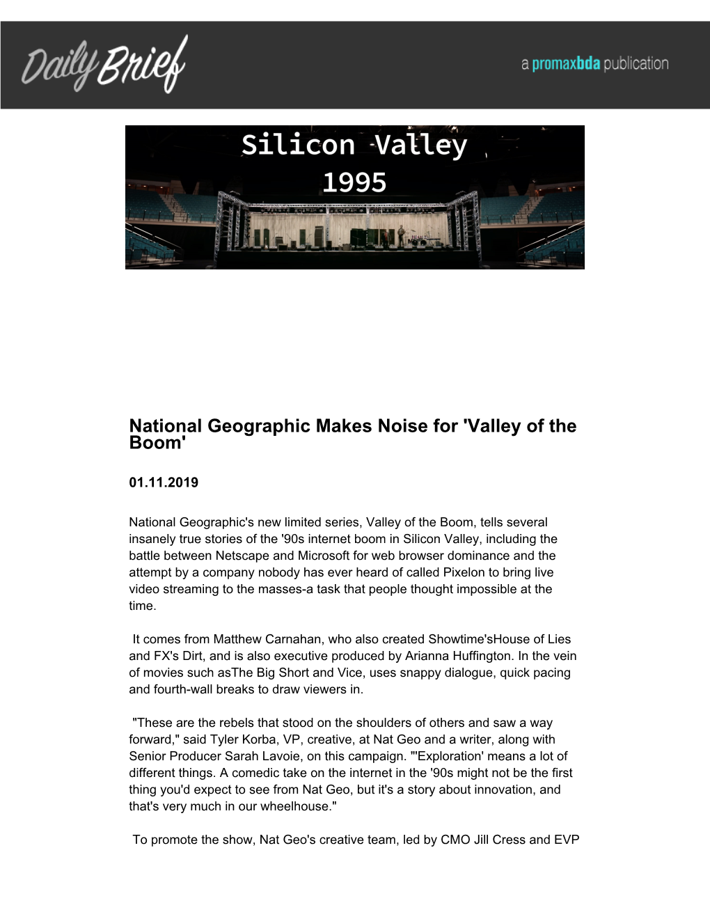 National Geographic Makes Noise for 'Valley of the Boom'