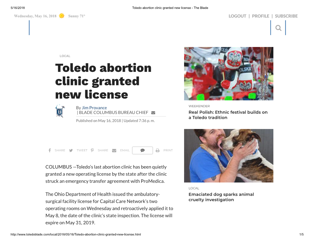 Toledo Abortion Clinic Granted New License - the Blade