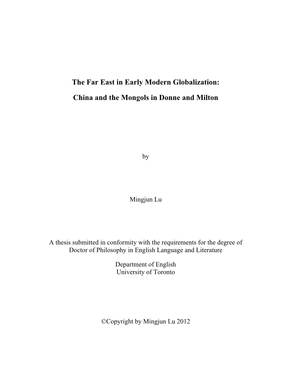 The Far East in Early Modern Globalization