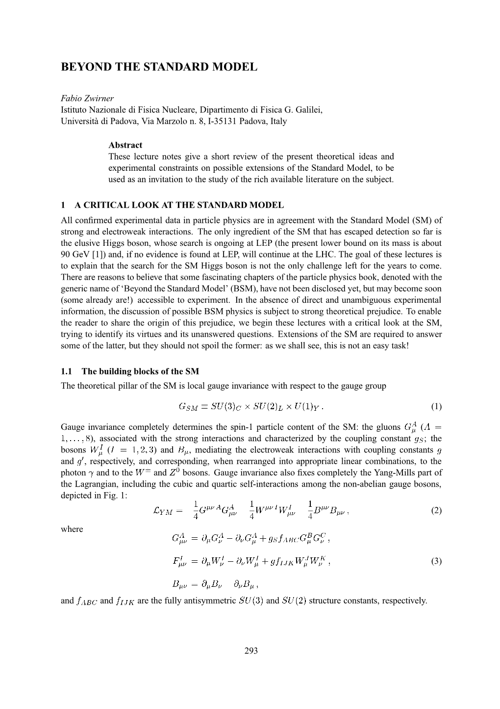 Beyond the Standard Model