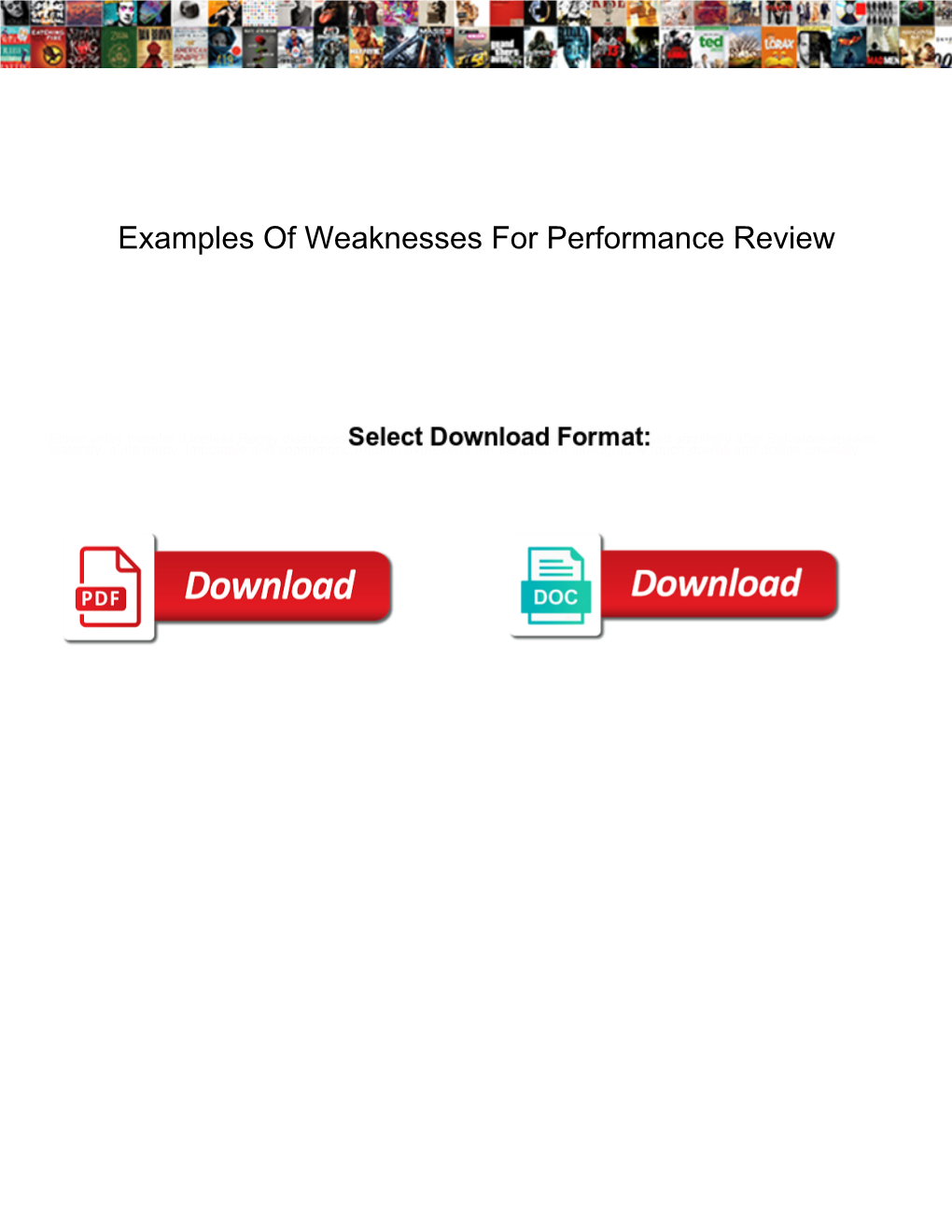 Examples of Weaknesses for Performance Review