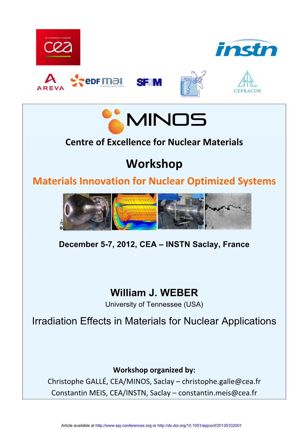 Irradiation Effects in Materials for Nuclear Applications