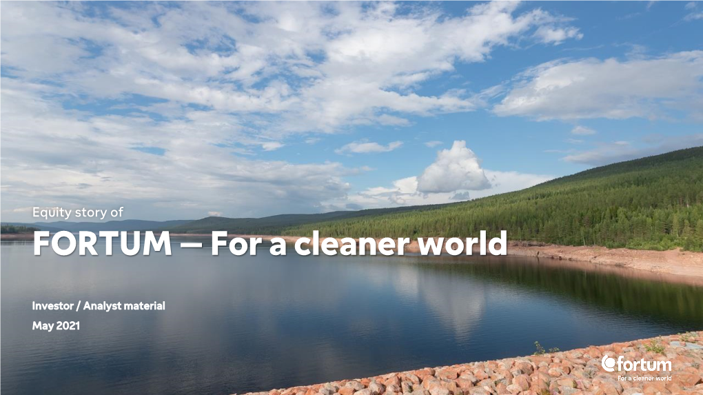For a Cleaner World
